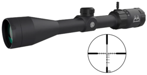 Rifle scope with crosshair reticle view