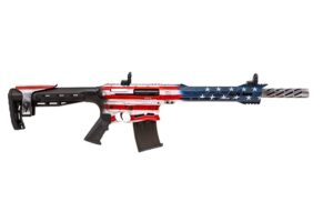 Patriotic-themed rifle with American flag design