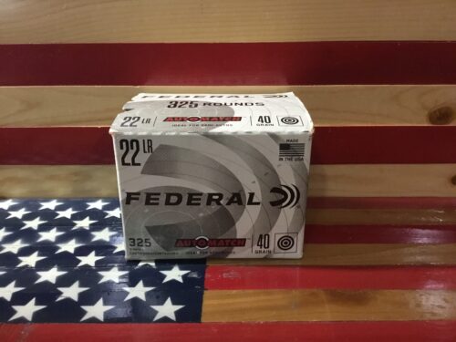 Federal .22 ammo box on American flag background