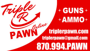 Triple R Pawn logo with contact info