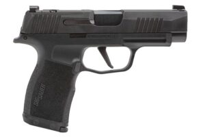 Black handgun, shown side profile, on white background.