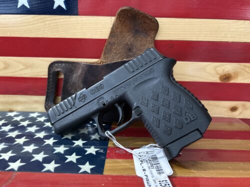 Handgun on American flag background