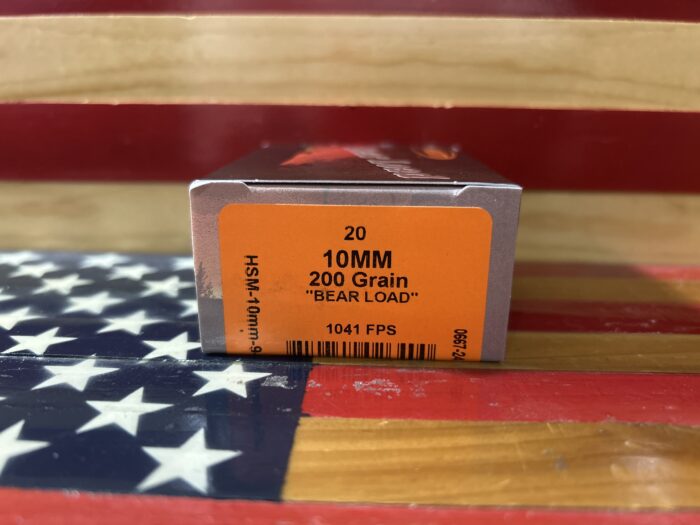 10mm ammo box on flag background
